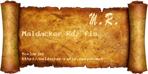 Maldacker Ráfis névjegykártya